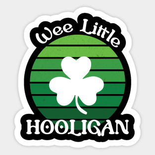 Wee Little Hooligan Vintage Shamrock St Patrick's Day Sticker